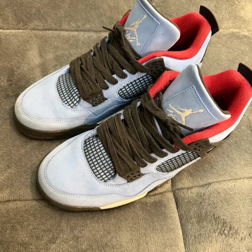 [BUNJANG] Travis Scott x Jordan 4 'Blue' Sneakers / 블루 트래비스 스캇 조던 4