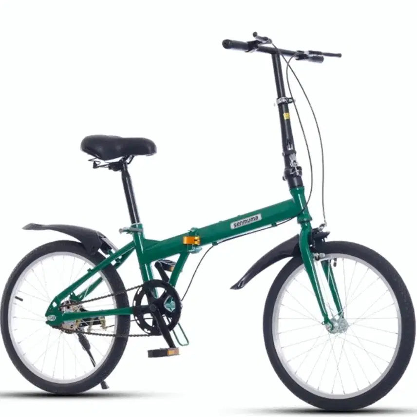 [BUNJANG] Lightweight Folding Portable Mini Velo Bicycle 22-inch 7-Speed Green / 경량 폴딩 휴대용 미니벨로 접이식 자전거 22인치 7단변속기어 그린컬러