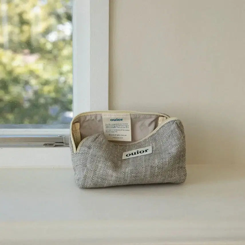 [BUNJANG] WE ALL EVERYDAY Pouch Herringbone Khaki Brown / 위올에브리데이파우치 herringbone khaki brown