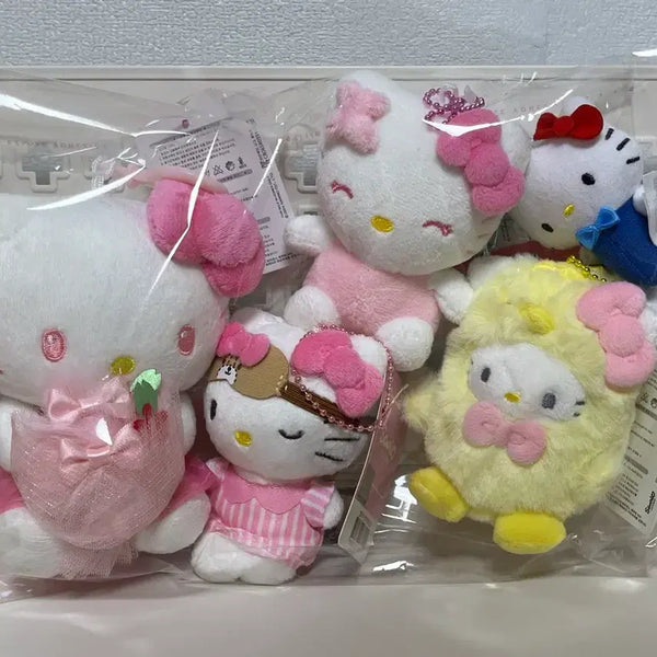 [BUNJANG] Sanrio Hello Kitty Plush Keychain 5-Set / [헬로키티 패키지] 정품 헬로키티 인형 키링 5종 세트