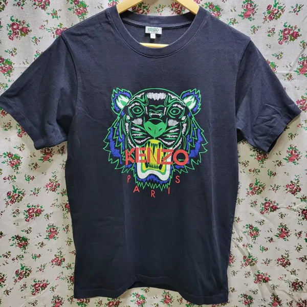 [BUNJANG] Kenzo Tiger Print Short Sleeve T-Shirt Black (S) / 591 ) 최상급 겐조 정품 반팔티 넉넉한 s