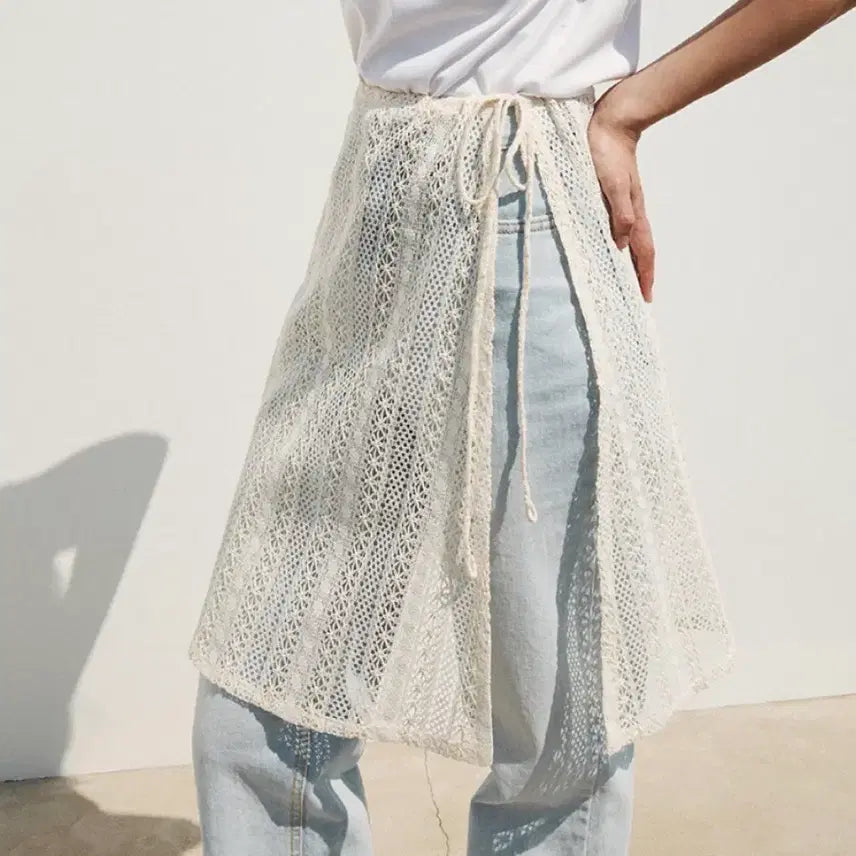 [BUNJANG] RE RHEE Layered Lace Wrap Skirt / 리이 레이어드 레이스 랩 스커트 (새상품, 배송비포함)
