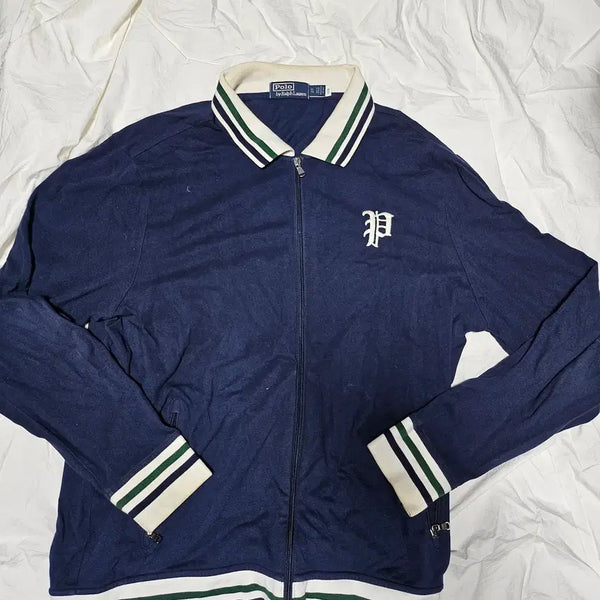 [BUNJANG] Polo Ralph Lauren Big Logo P-Logo Zip-Up Jersey Jacket XL / 큐알정품) 폴로랄프로렌 빅로고 P로고 집업 져지 자켓 XL