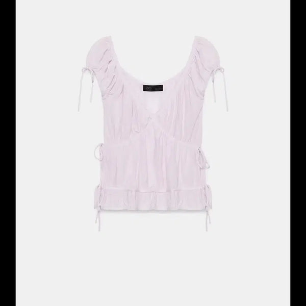 [BUNJANG] ZARA Romantic Ribbon Top / 자라 로맨틱 리본 탑 9874/005/629