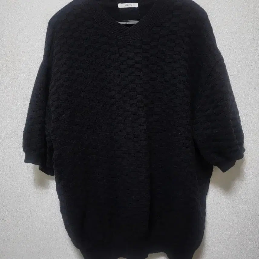 [BUNJANG] LOMVER Black Check V-Neck Knit / 70310/ LOMVER 블랙 체크 브이넥 니트 남