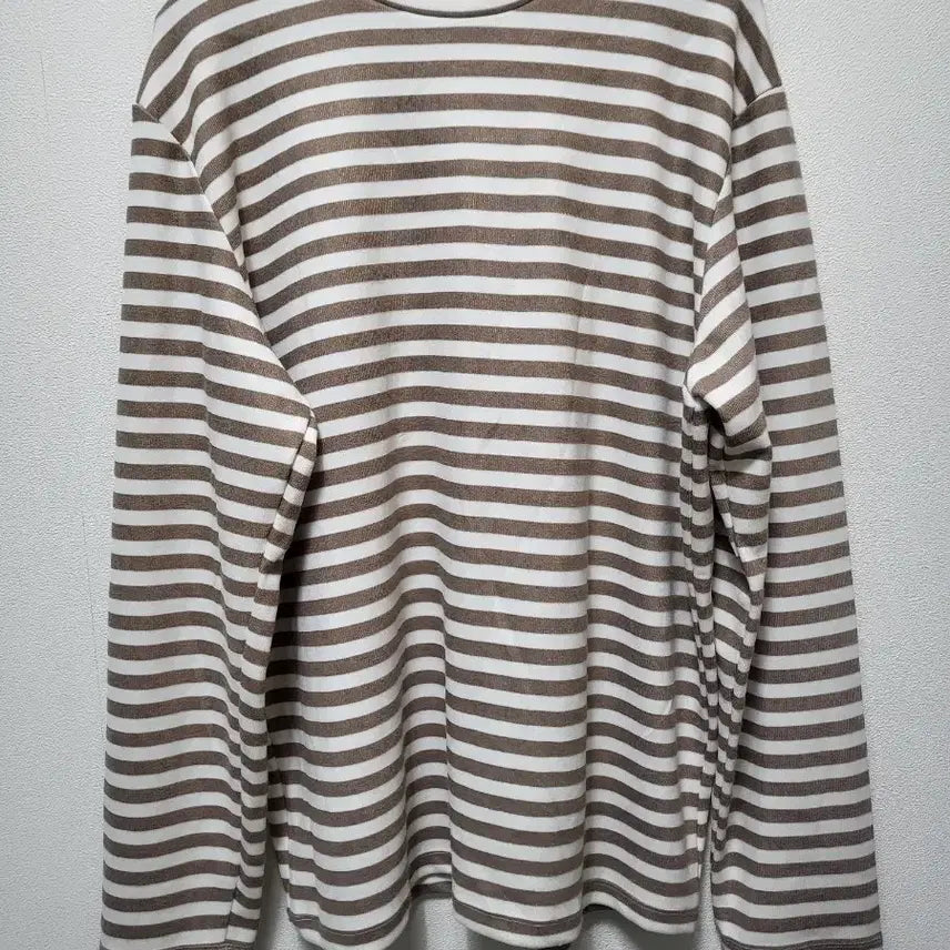 [BUNJANG] DEEP X HOUSE Striped Long Sleeve T-Shirt Brown/White / 70307/ DEEP X HOUSE 단가라 긴팔티 브라운/화이트