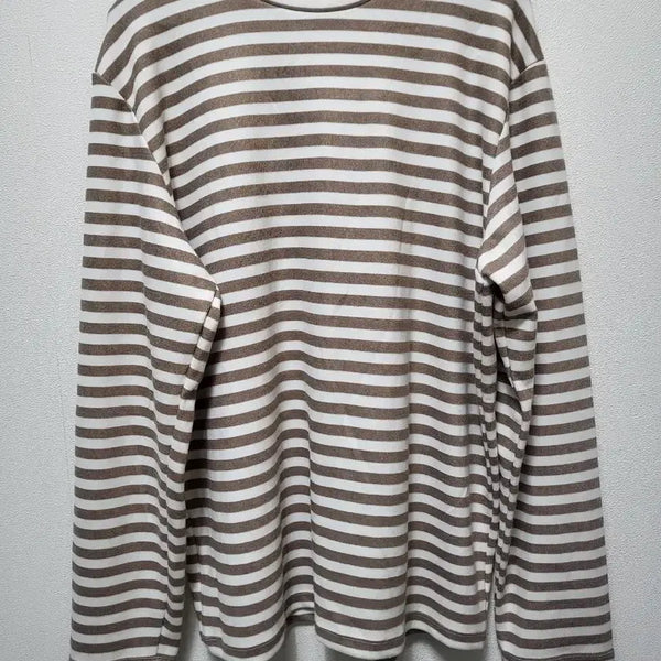 [BUNJANG] DEEP X HOUSE Striped Long Sleeve T-Shirt Brown/White / 70307/ DEEP X HOUSE 단가라 긴팔티 브라운/화이트
