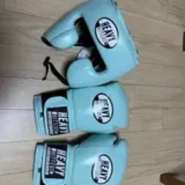 [BUNJANG] Heavy Hitter Gloves & Headgear (Pastel Green) / 헤비히터 글러브, 헤드기어