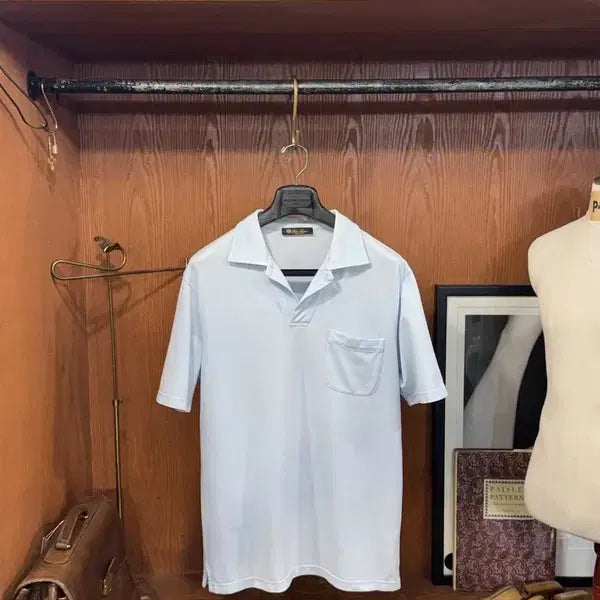 [BUNJANG] Loro Piana Open Collar T-Shirt (Size L) / 로로피아나 오픈칼라 티셔츠 105