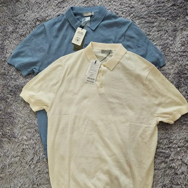 [BUNJANG] Project M Men's Short Sleeve Knit 2-Piece Set / 새상품)프로젝트엠 반팔 카라니트 2장