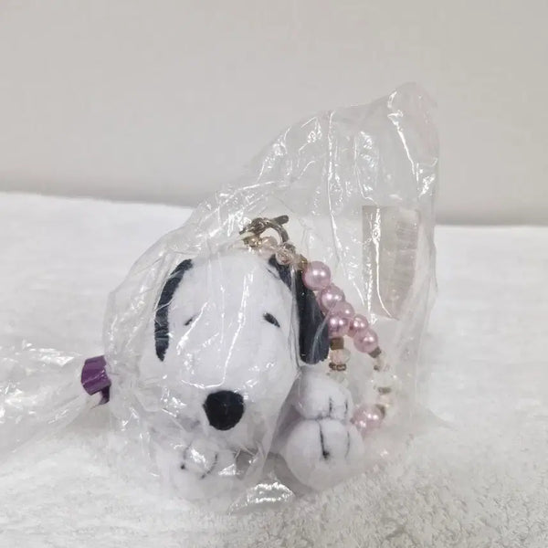 [BUNJANG] Snoopy Japanese Authentic Pink Beaded Keychain / 일본정품 스누피 키링 상세내용 확인 필수