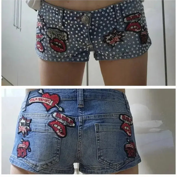 [BUNJANG] Philipp Plein Authentic Swarovski Embellished Denim Shorts Size 27 / 새상품 컨디션/필립플레인[정품]데님 반바지/한정판