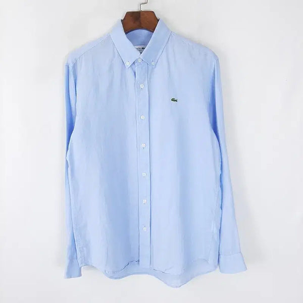 [BUNJANG] Lacoste Men's 100% Linen Solid Shirt M / 라코스테 남성 린넨 100% 솔리드셔츠 M