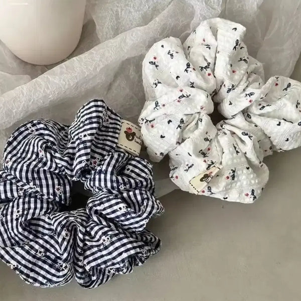 [BUNJANG] Cute Hair Tie Set - Floral Cloud Design / 곱창 귀여운 머리끈 꽃무늬 구름 헤어 악세사리 포니테일