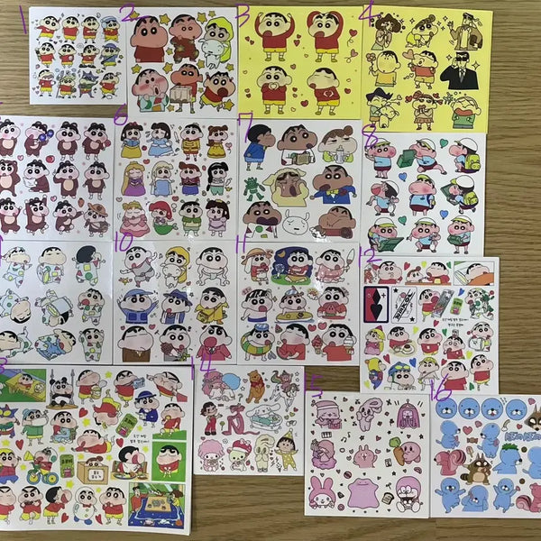 [BUNJANG] Assorted Character Stickers (Ins) - Crayon Shin-chan, Snoopy, Sanrio, Ghibli, Disney / 애니인스 개별판매 - 짱구, 캐릭터, 스누피, 산리오, 지브리, 디즈니