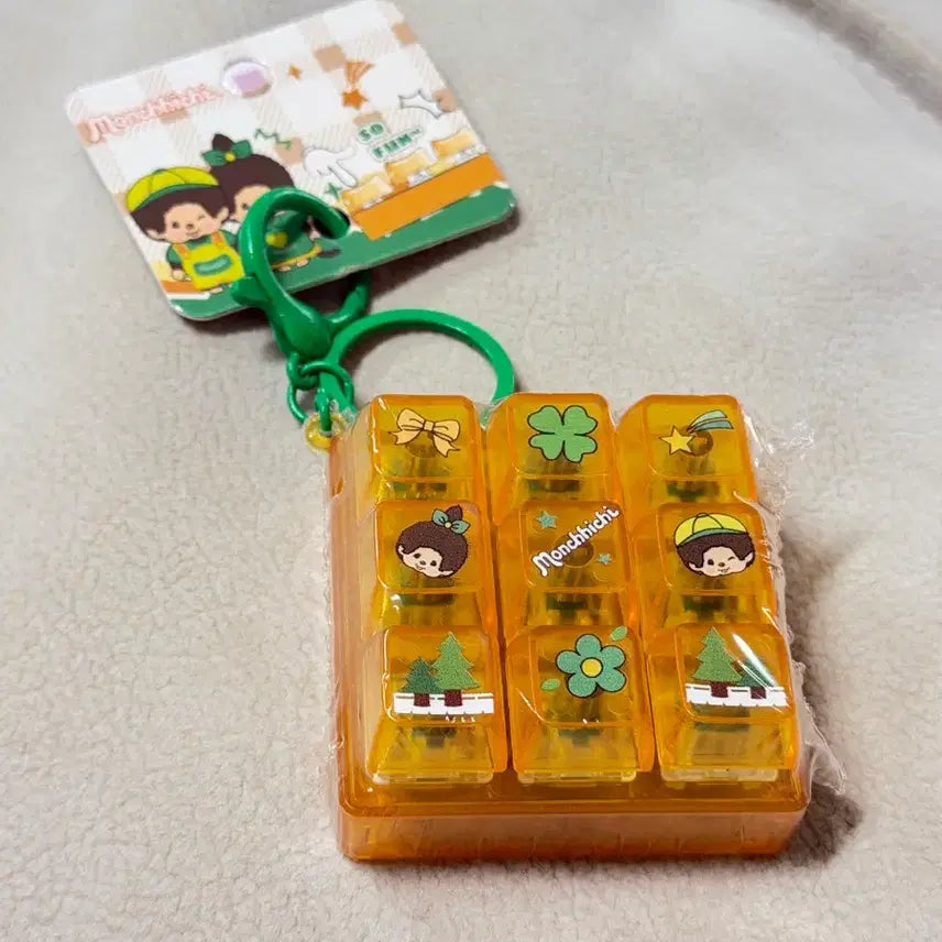 [BUNJANG] Monchhichi 9-Piece Keycap Keyring / 몬치치 9구 키캡 키링
