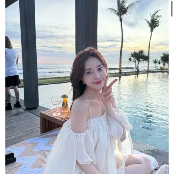 [BUNJANG] Roar Puff Sleeve Mini Dress - Ivory (New) / 로아르 퍼프 소매 미니 드레스 아이보리 (새제품)