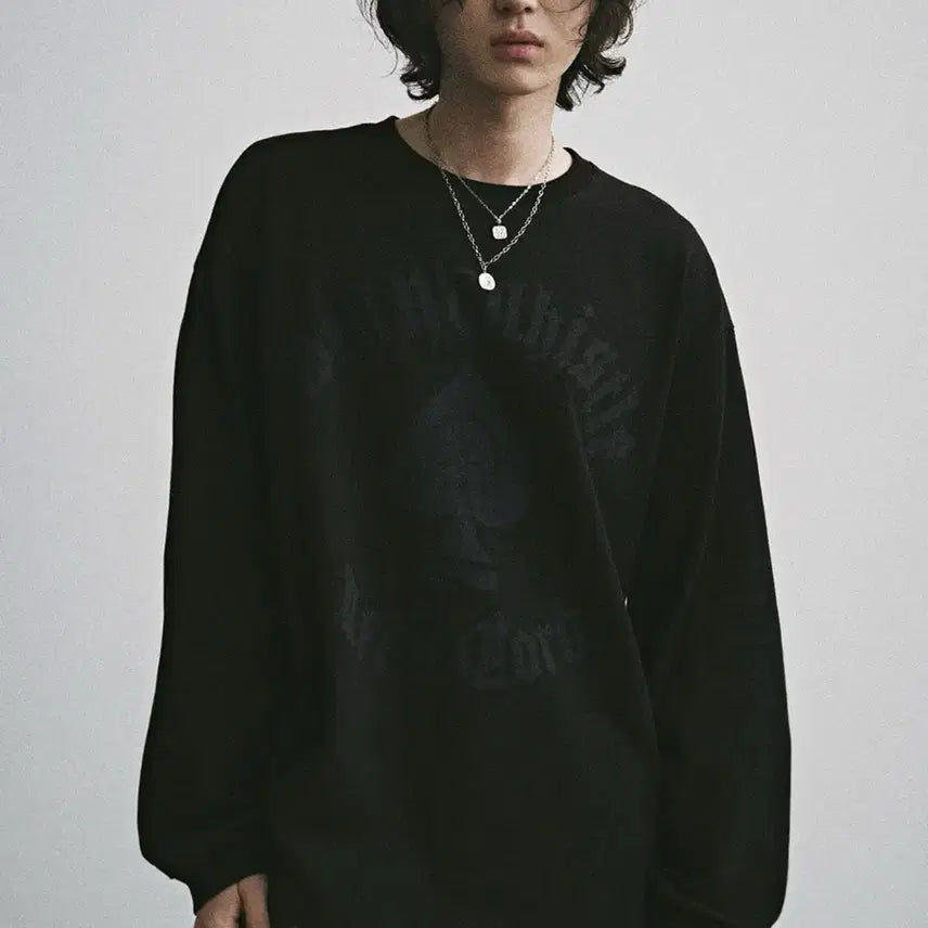 [BUNJANG] CORD Spade & Peaceful Long Sleeve T-Shirt Black L / 코드 CORD 스페이드 & 피스풀 긴팔 티셔츠 블랙 L
