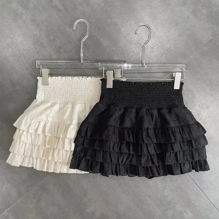 [BUNJANG] Lace Ruffle Mini Skirt / 레이스 캉캉 미니스커트 새상품