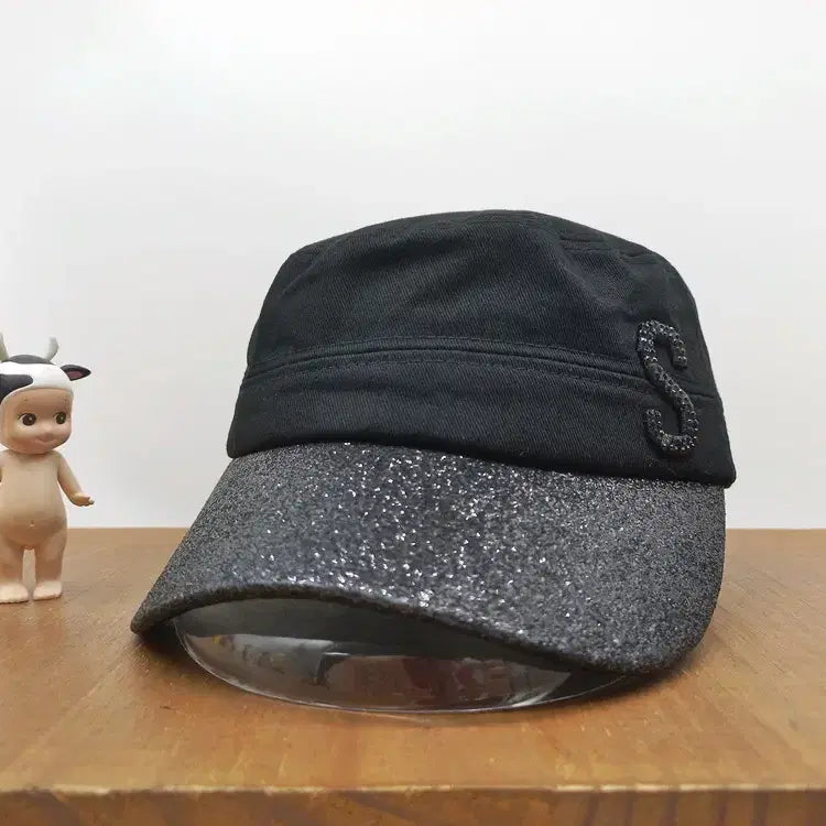 [BUNJANG] Hatson Super Massive Bound SMB Sequin Brim Military Cap Black / 햇츠온 군모 Super Massive Bound SMB 반짝이 챙 블랙