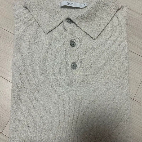 [BUNJANG] 247 Series Boucle Terry Short Sleeve Knit Light Grey M / 247시리즈 부클 테리 반팔니트 라이트그레이 M