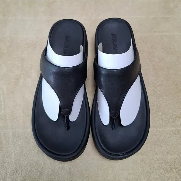 [BUNJANG] Brumas Arch Curved Flip Flops / 브루마스 소가죽 아치 커브드 플리플랍 240