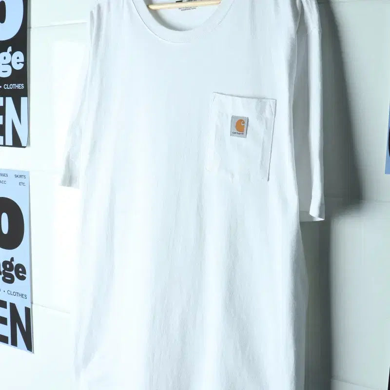 [BUNJANG] Carhartt XL-2XL Pocket T-Shirt White / (XL-2XL) 칼하트 반팔 티셔츠 빅사이즈 포켓 화이트-H34372