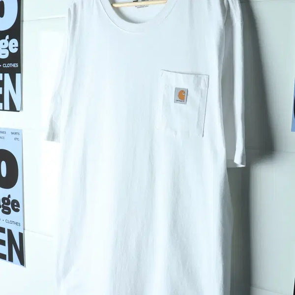 [BUNJANG] Carhartt XL-2XL Pocket T-Shirt White / (XL-2XL) 칼하트 반팔 티셔츠 빅사이즈 포켓 화이트-H34372