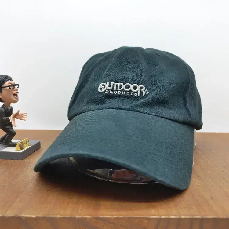 [BUNJANG] Outdoor Lettering Vintage Baseball Cap Black / 빈티지 볼캡 모자 OUTDOOR 아웃도어 레터링 블랙