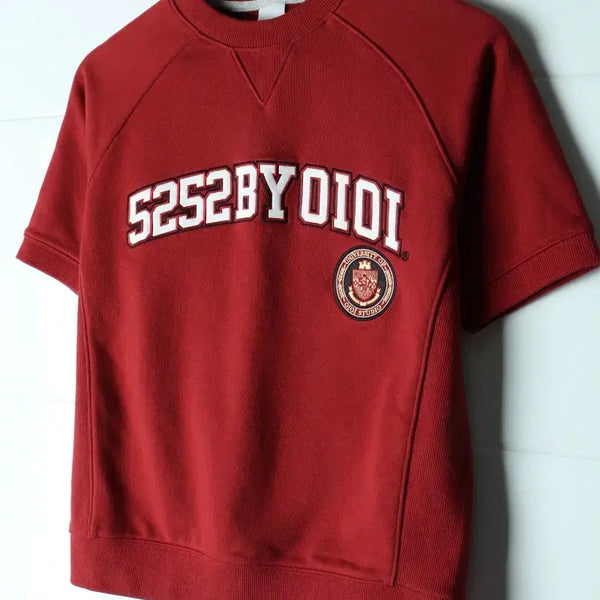 [BUNJANG] OIOI Big Logo Short Sleeve T-Shirt Burgundy / W(M) 오아이오아이 반팔 티셔츠 빅로고 버건디 스웻 올드스쿨-H3439