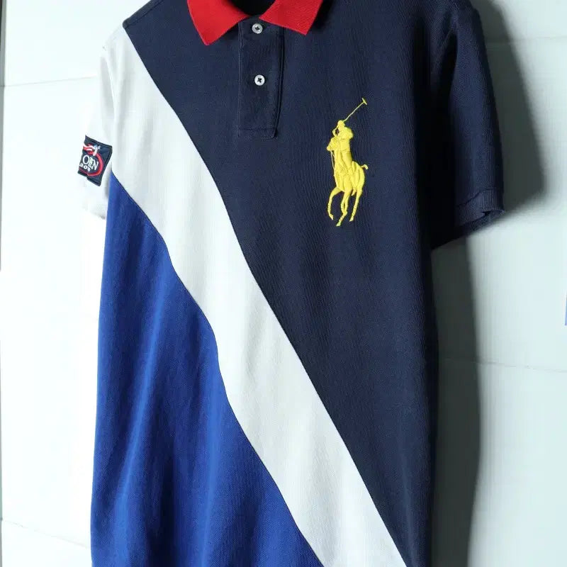[BUNJANG] Polo Ralph Lauren Colorblock Short Sleeve Polo Shirt / (M-L) 폴로 랄프로렌 반팔 카라 티셔츠 배색 컬러믹스-H34400