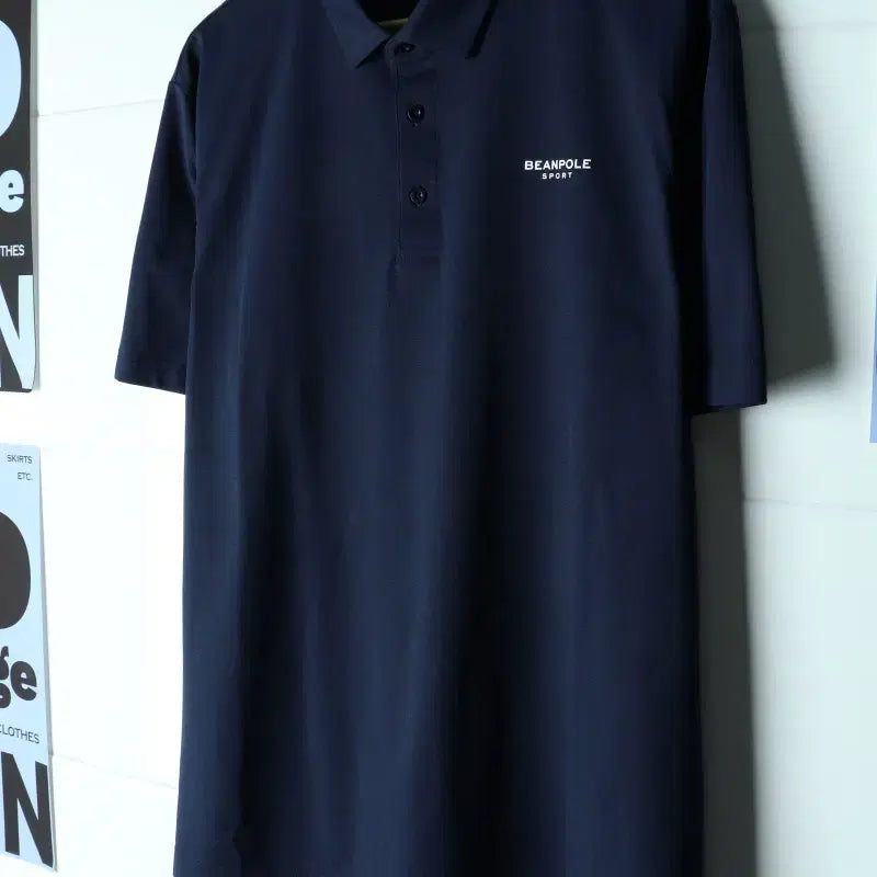 [BUNJANG] Beanpole Short-Sleeve Collar T-Shirt (3XL) - Navy Functional / (3XL) 빈폴 반팔 카라 티셔츠 빅사이즈 기능성 네이비-H34403