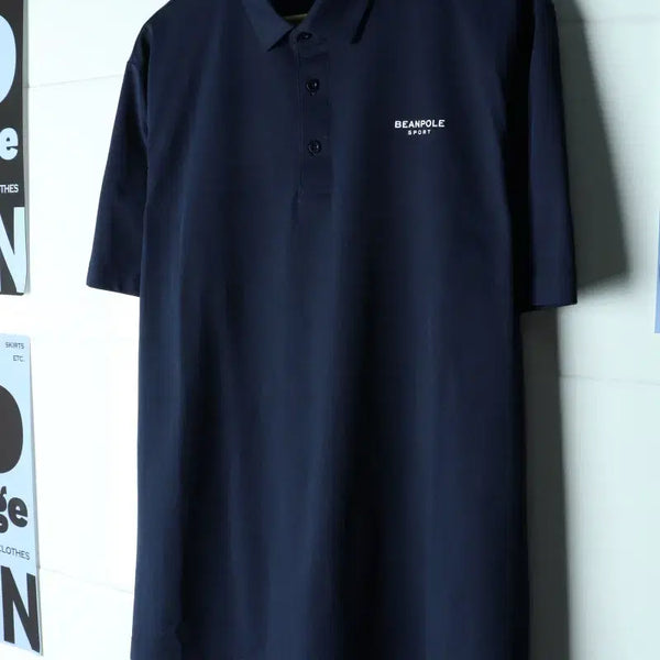 [BUNJANG] Beanpole Short-Sleeve Collar T-Shirt (3XL) - Navy Functional / (3XL) 빈폴 반팔 카라 티셔츠 빅사이즈 기능성 네이비-H34403