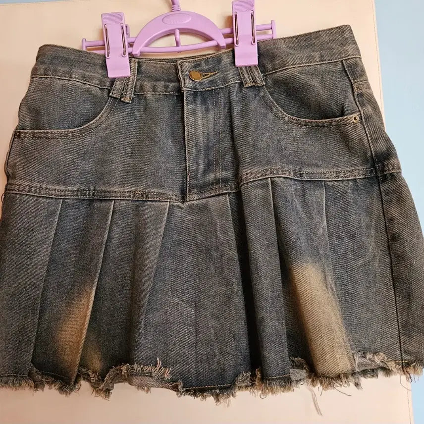 [BUNJANG] Washed Denim Mini Skirt / 워싱청치마
