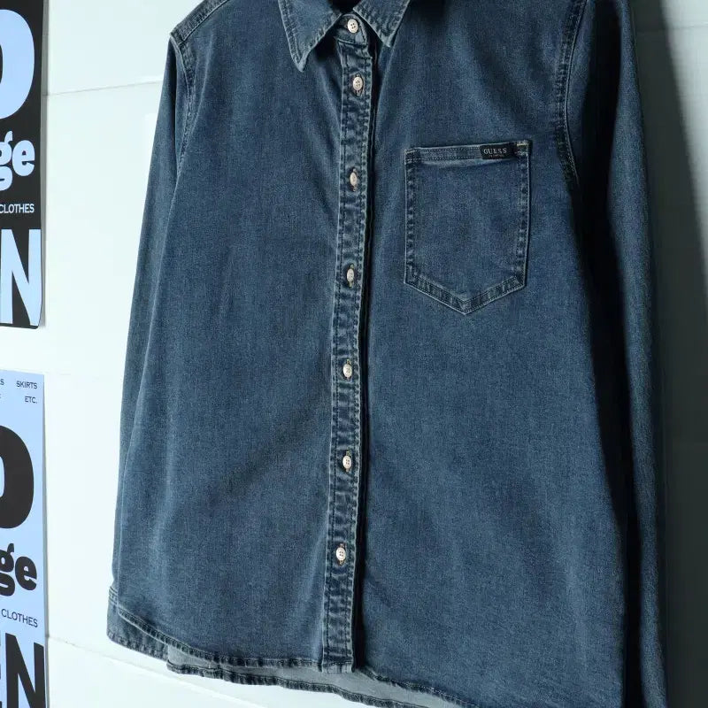 [BUNJANG] Guess Denim Shirt (L-XL) / W(L-XL) 게스 셔츠 남방 데님 청 무지 아메카지-H34408