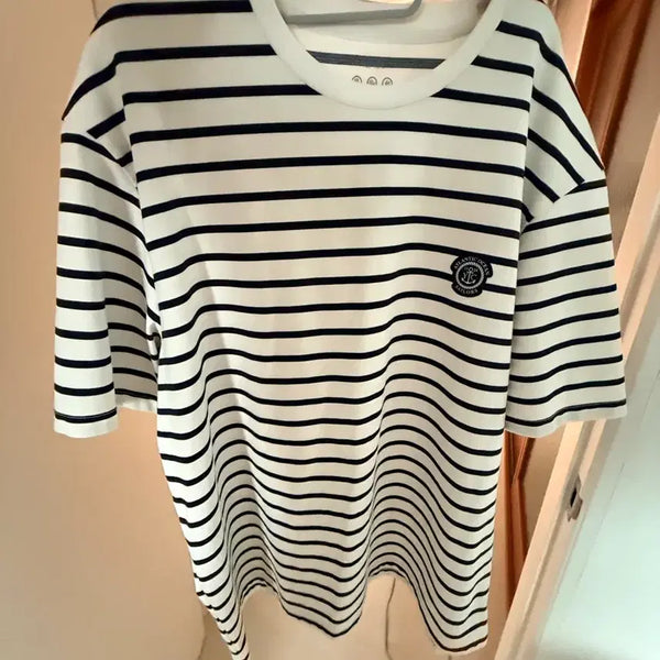 [BUNJANG] Saint Laurent Striped T-Shirt Navy/White Size 110 / 생 로랑 단가라 티셔츠 110
