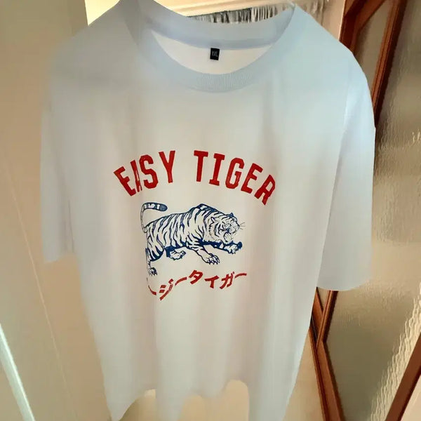[BUNJANG] Easy Tiger Graphic T-Shirt White XXL / 이지 타이거 반팔 티셔츠