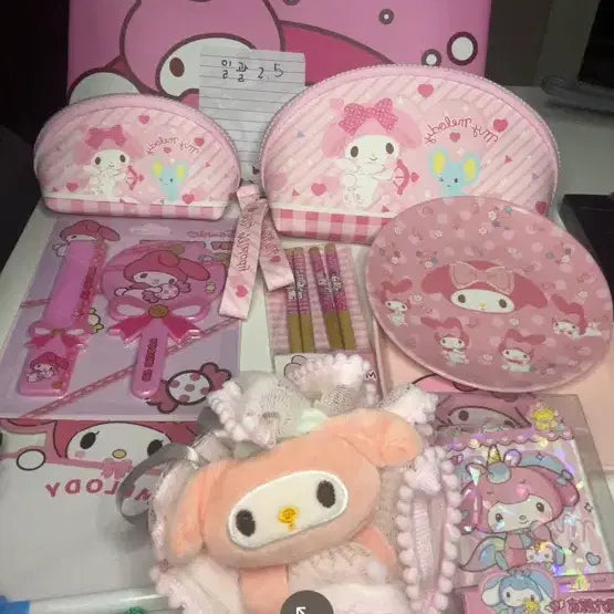 [BUNJANG] Sanrio My Melody Pink Pouch Set / 산리오 마이멜로디 핑크색 파우치 세트