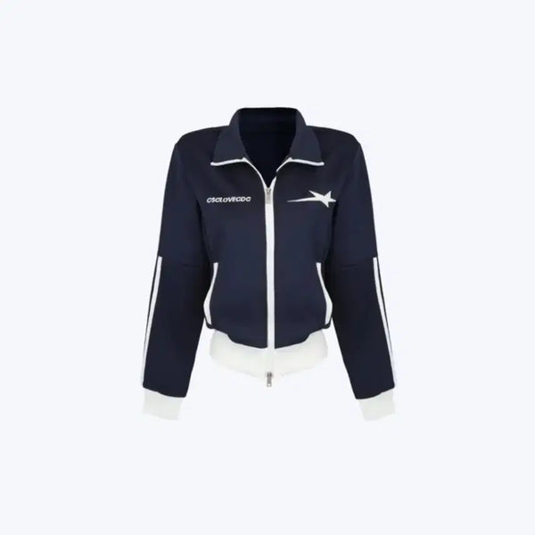 [BUNJANG] Avely Star Color-Block Two-Way Zip-Up / 에이블리 스타 배색 투웨이 집업