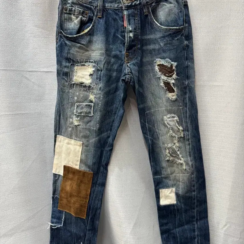 [BUNJANG] Dsquared2 Leather Patch Denim Pants (28) / 디스퀘어드 레더패치 데님팬츠 (28)