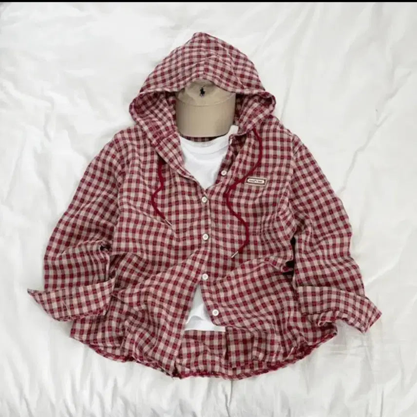 [BUNJANG] Checkered Shirt Red / 에이블리 체크셔츠 레드