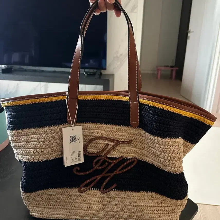 [BUNJANG] Tommy Hilfiger TH Nautical Crochet Stripe Tote Bag / 타미힐피거 TH Nautical Crochet Stripe 토트백 새상품