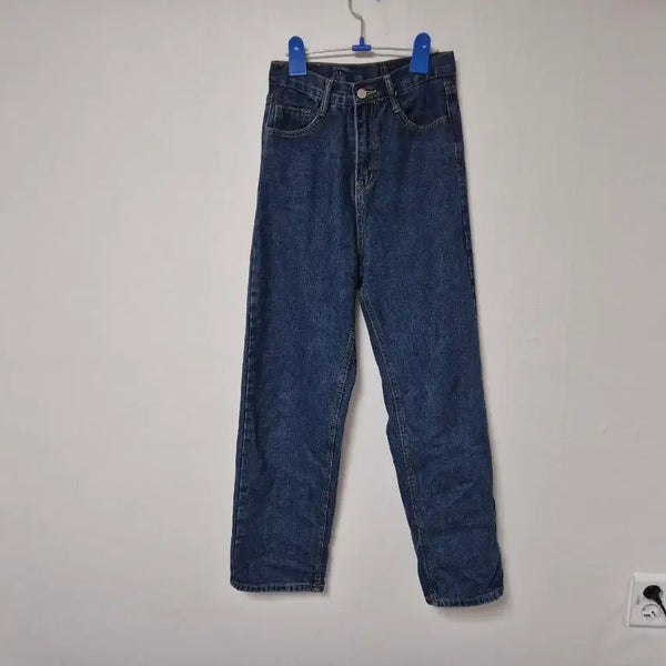 [BUNJANG] Women's High-Waisted Straight Leg Jeans / 여성용 하이웨스트 스트레이트 청바지 25