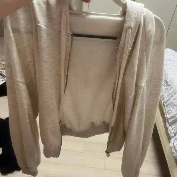 [BUNJANG] Oatmeal Ivory Hoodie Zip-Up / 후드집업