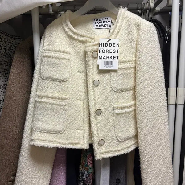 [BUNJANG] Hidden Forest Market Tweed Jacket Ivory / 히든 포레스트 마켓 트위드 자켓 아이보리(새상품, 택있음)