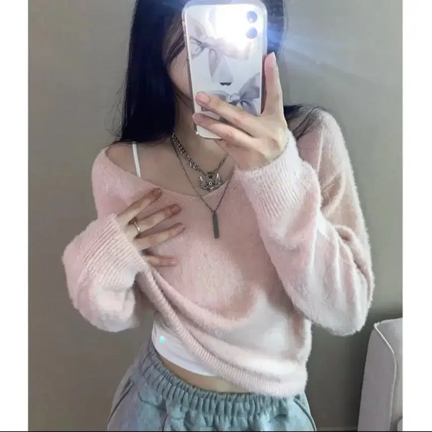 [BUNJANG] Abluy Pink Knit / 에이블리 니트 핑크