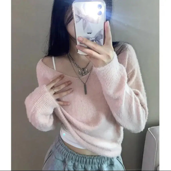 [BUNJANG] Abluy Pink Knit / 에이블리 니트 핑크