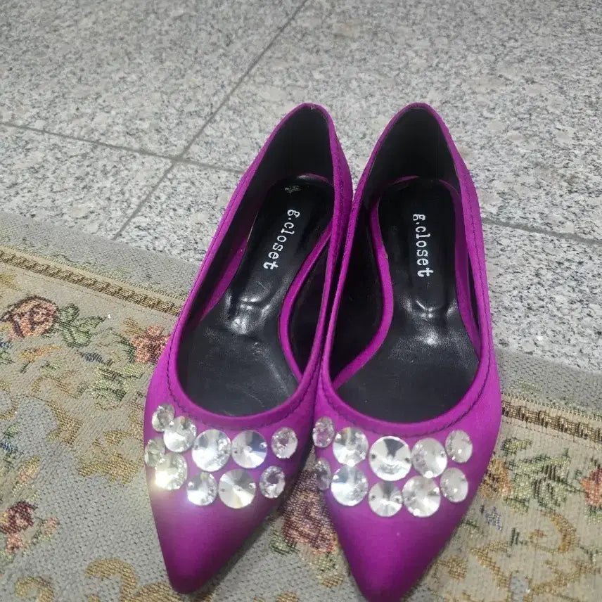 [BUNJANG] Viclozet Cubic Embellished Mule Pumps / 비클로젯 큐빅 장식 뮬 펌프스