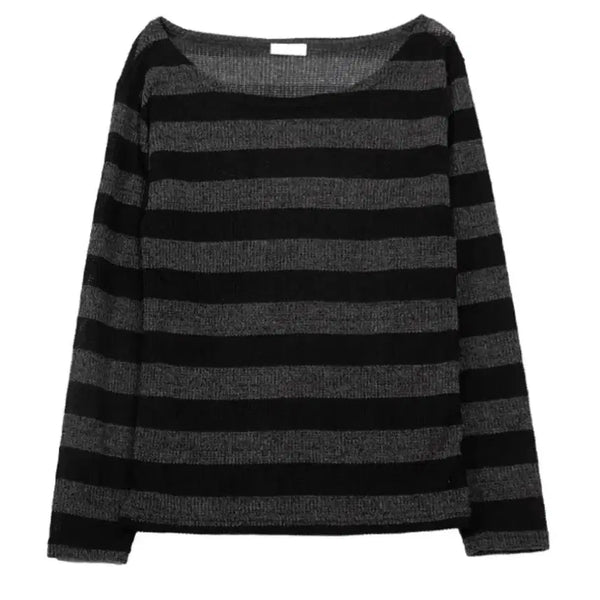 [BUNJANG] Stripe See-Through Knit / 스트라이프 시스루 니트