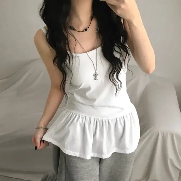 [BUNJANG] Layered Lace Camisole / 레이어드 레이스 나시